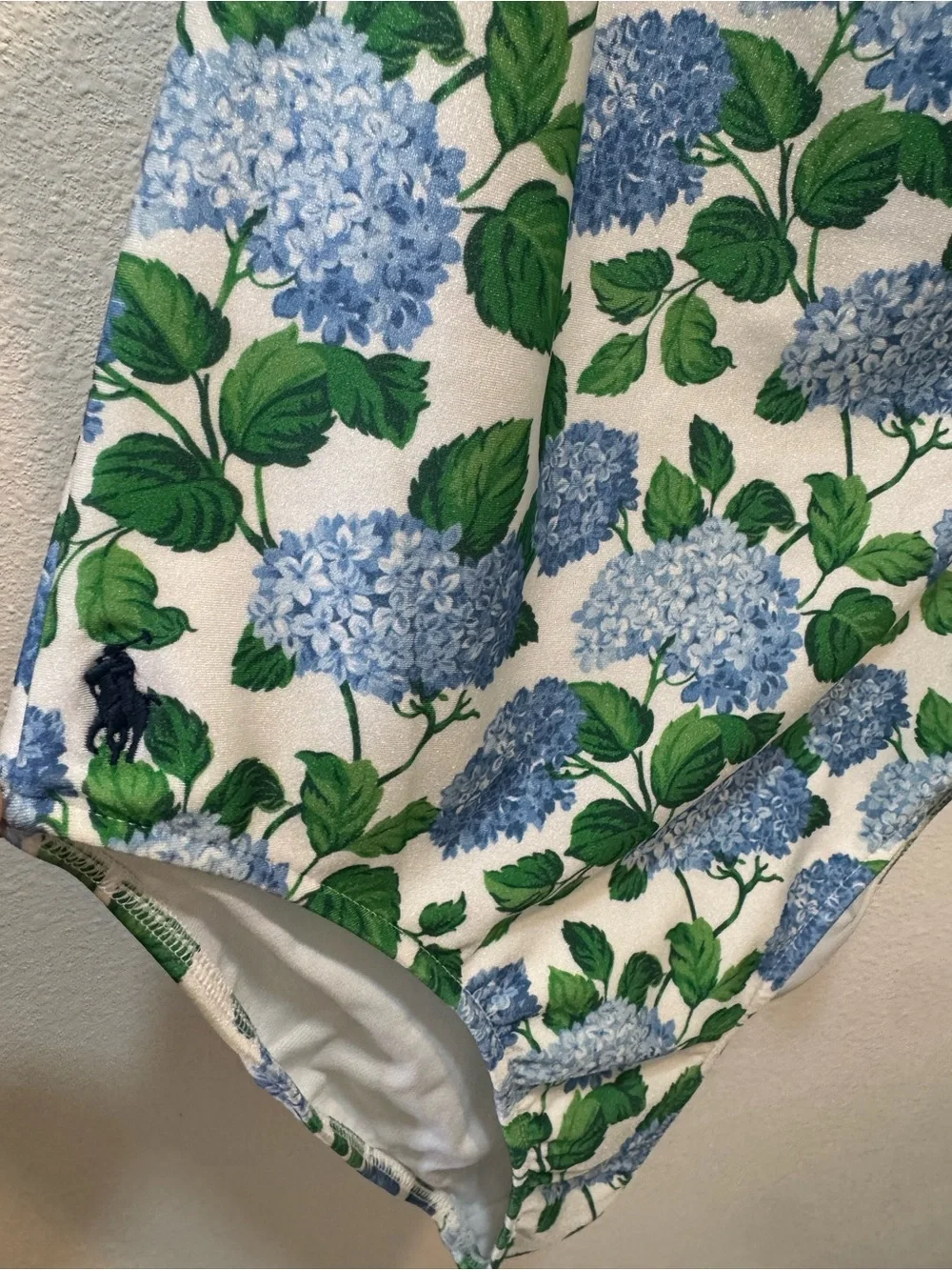 Polo by Ralph Lauren White One-Shoulder Hydrangea Print Swimsuit